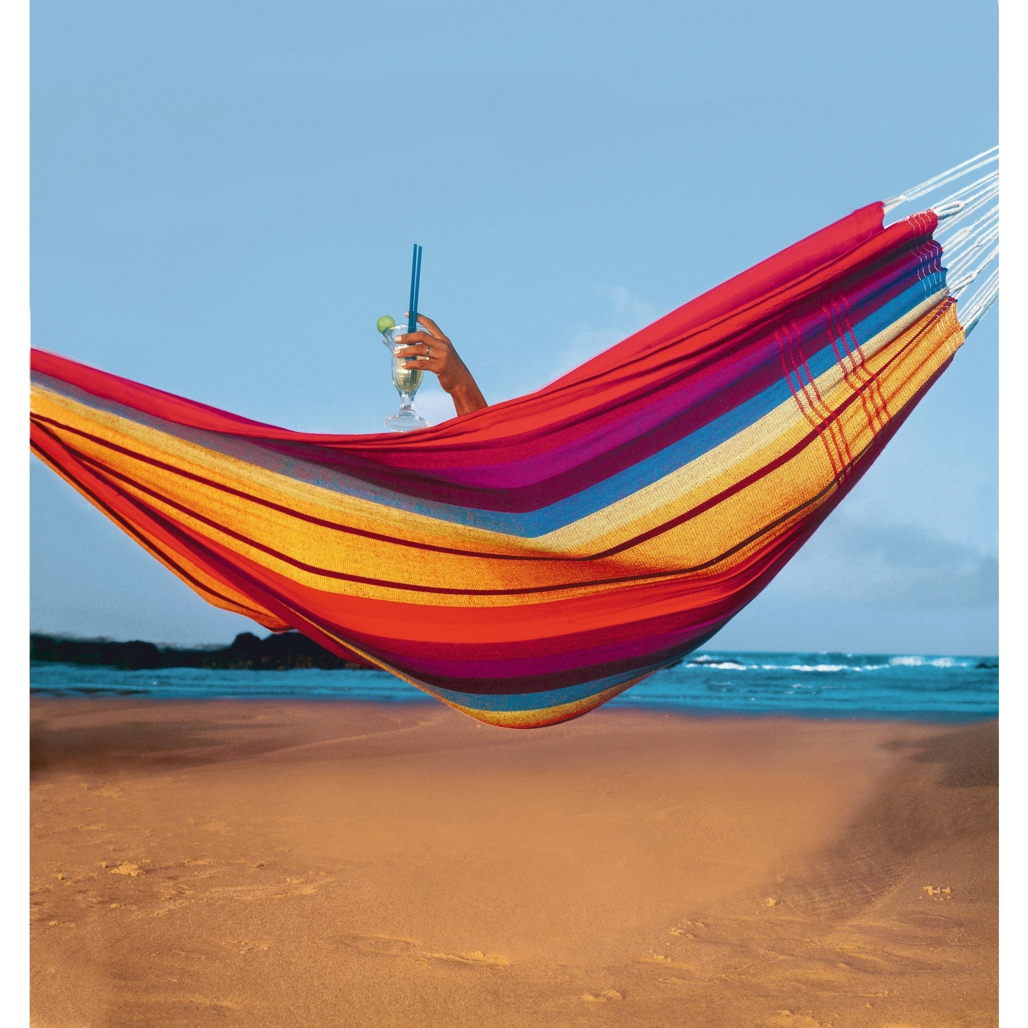 Multicolored hammock, easy to transport and on sale easy installation, very colorful.